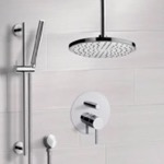 Remer SFR75 Chrome Shower Set With Rain Ceiling Shower Head and Hand Shower